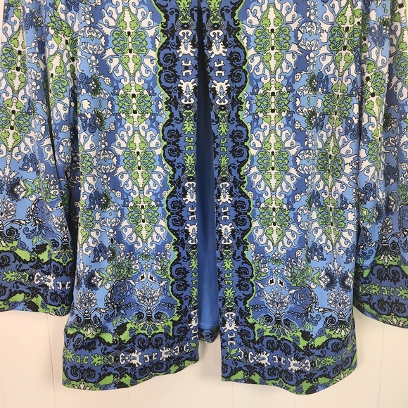 Joan Rivers Blue Open Front Lightweight Blazer Jacket Dressy Womens Size Large - Picture 2 of 9